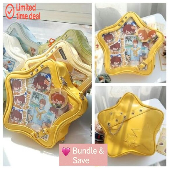 Kawaii Ita Backpack with Clear Display Window, Adjustable Straps, Y2K Aesthetic - Picture 4 of 7